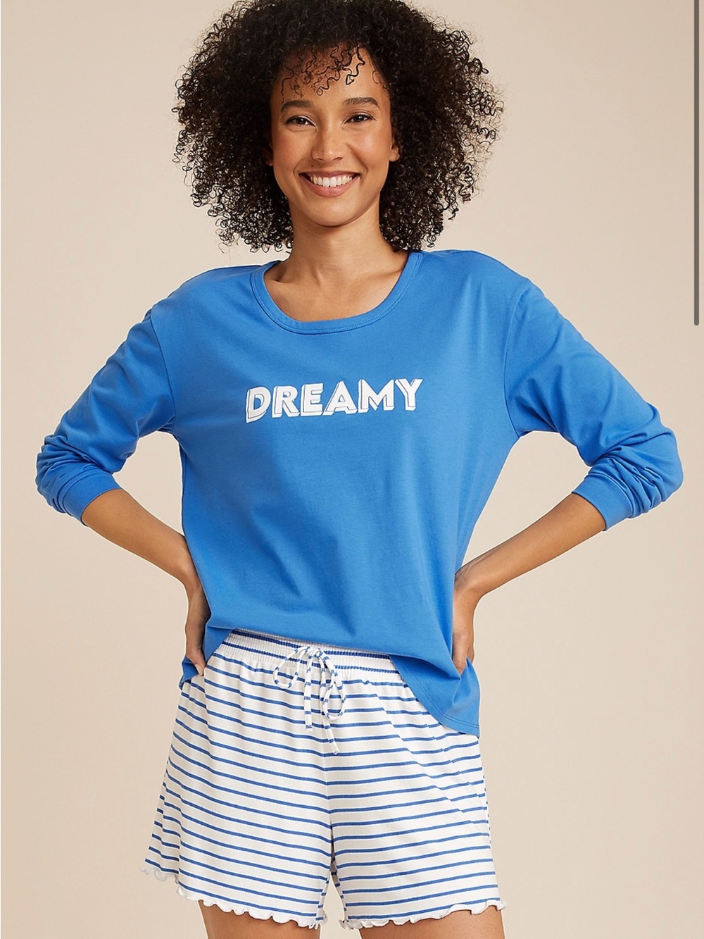 Maurices Dreamy Blue Long Sleeve Pajama Top